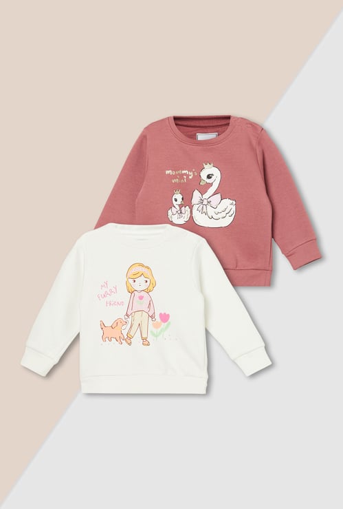 Girls Printed Sweatshirt - Pack of 2