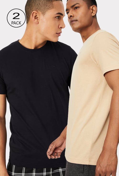 Men Solid Lounge T-shirt - Pack of 2
