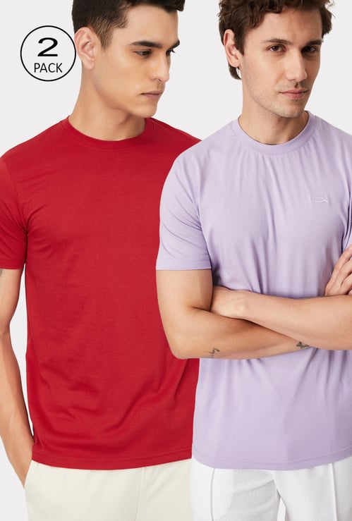 Men Solid Lounge T-shirt - Pack of 2