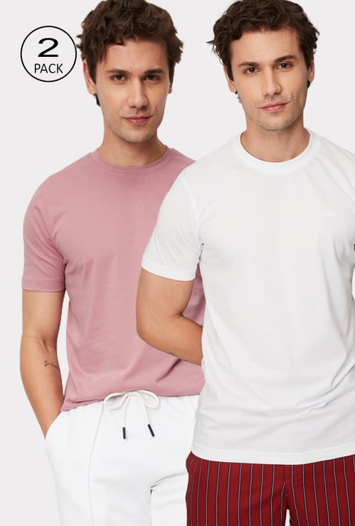 Men Solid Lounge T-shirt - Pack of 2