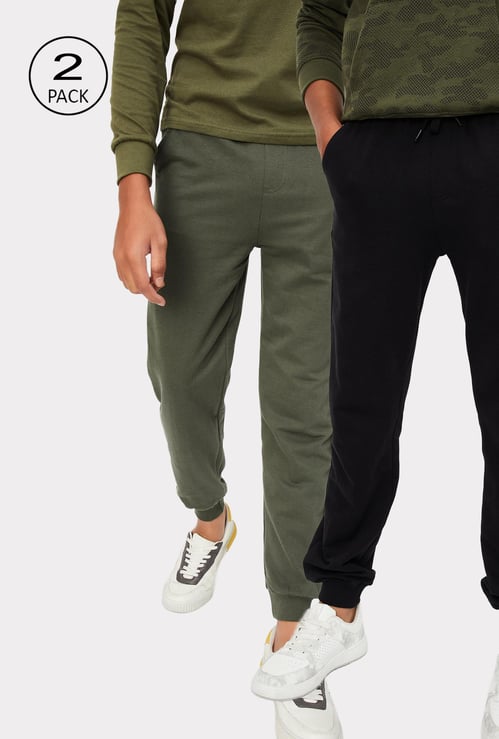 Boys Solid Joggers - Pack of 2