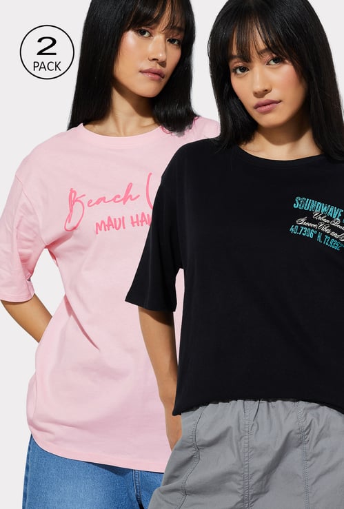 URB_N Women Printed T-shirt - Pack of 2