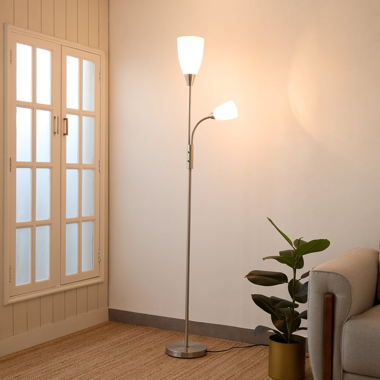 Jessica White Metal Contemporary Floor Lamp