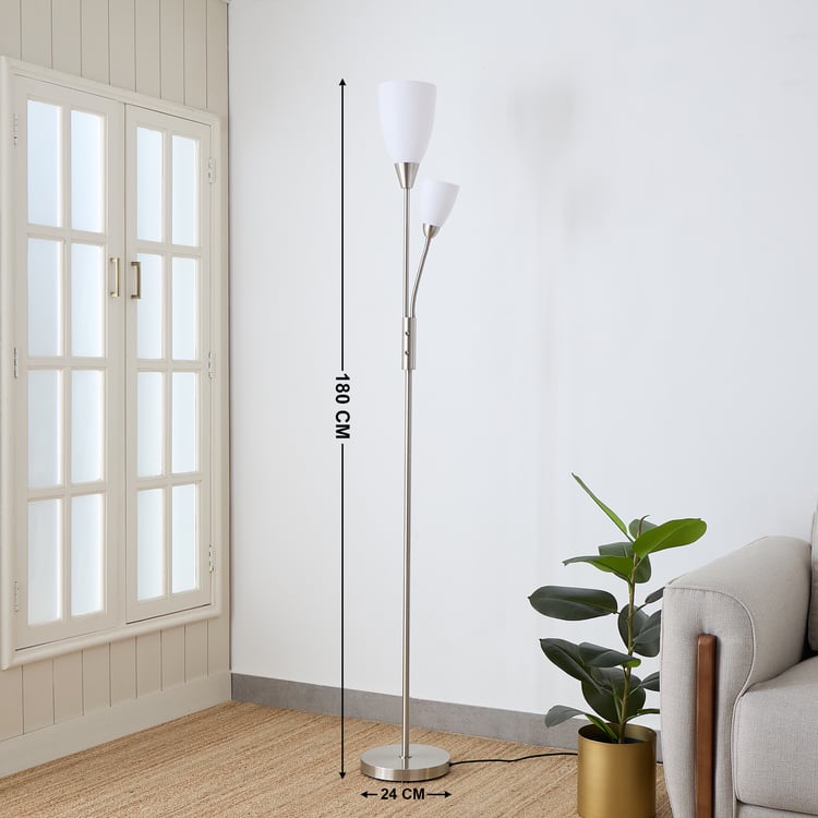 Jessica White Metal Contemporary Floor Lamp