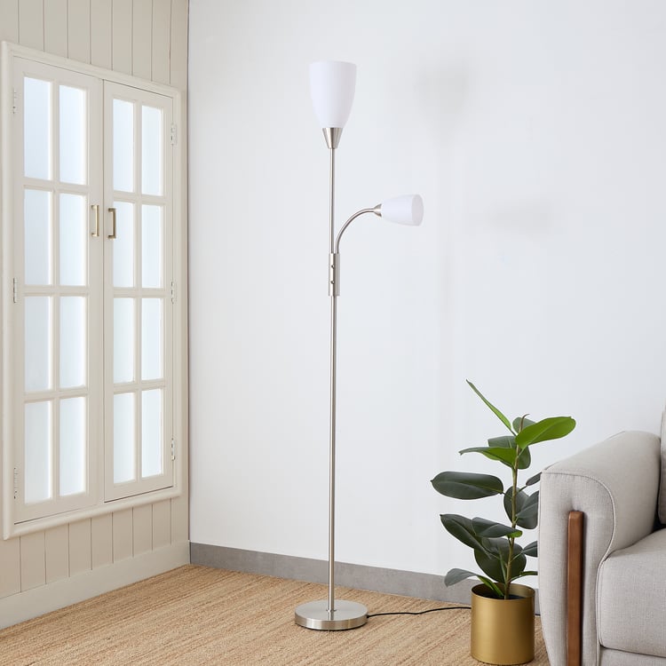 Jessica White Metal Contemporary Floor Lamp