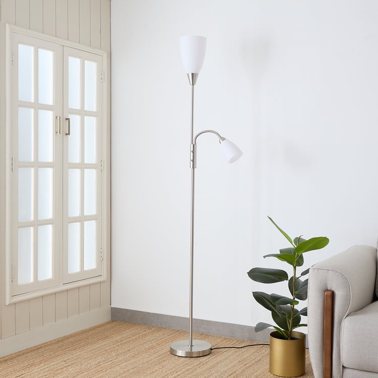 Jessica White Metal Contemporary Floor Lamp