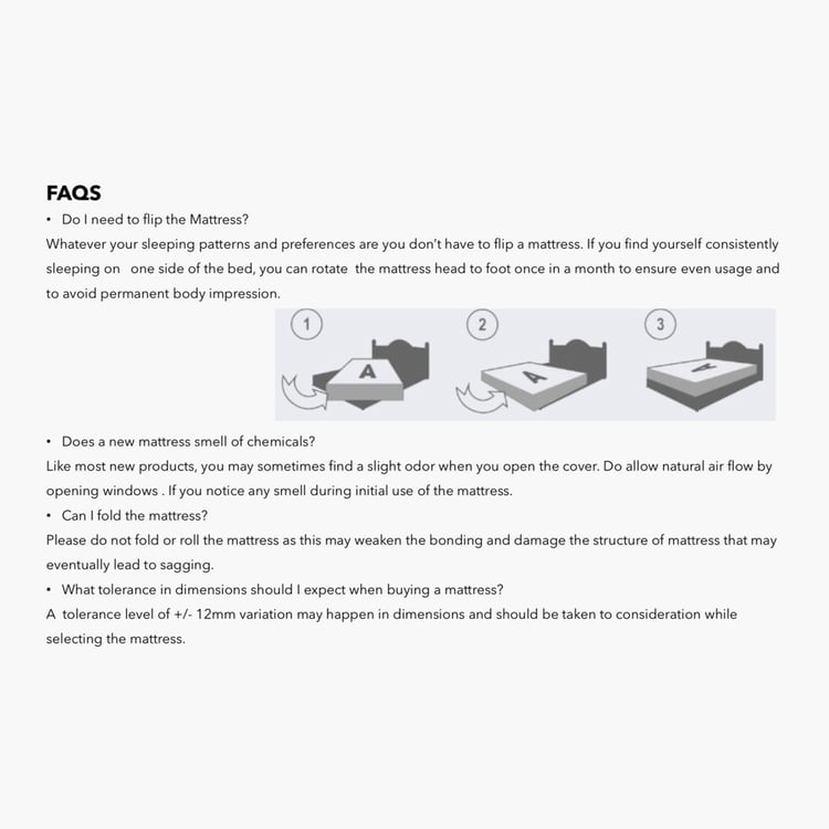 Restofit Ultima 6-Inches Orthopaedic Queen Mattress with Memory Foam, 150x195cm - White