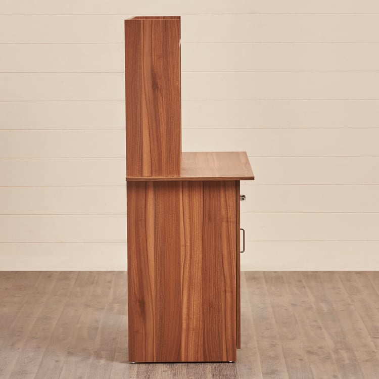 Quadro Nxt Edge Study Table with Cabinet - Brown