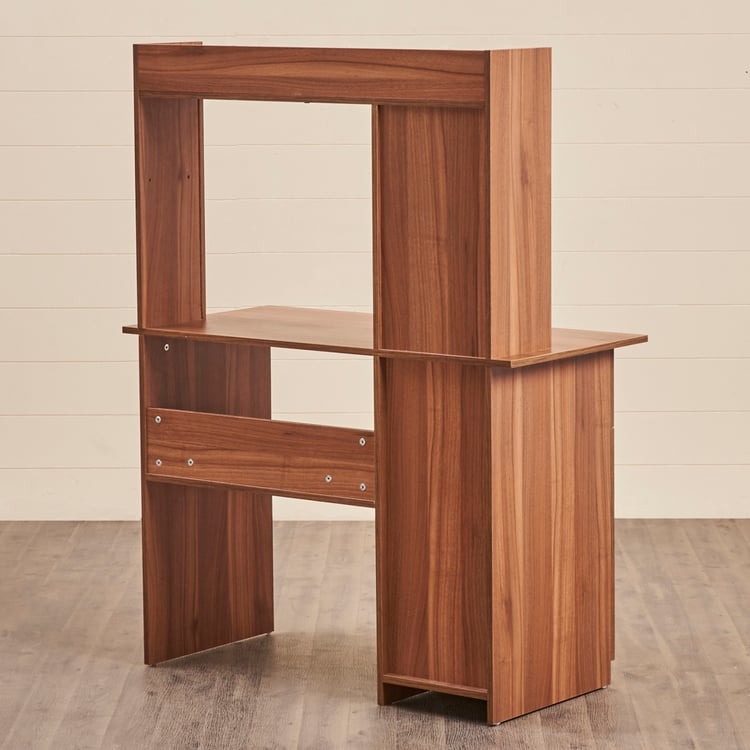 Quadro Nxt Edge Study Table with Cabinet - Brown