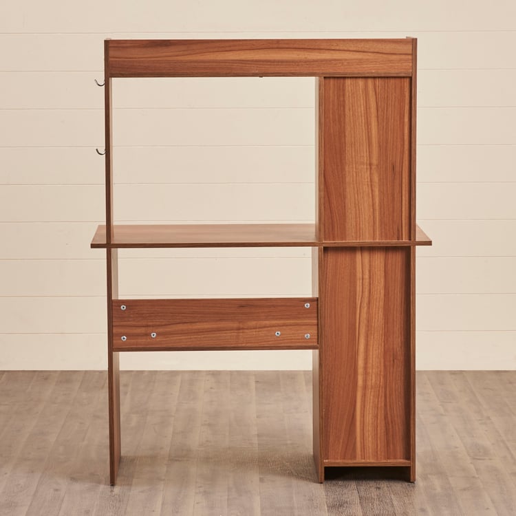 Quadro Nxt Edge Study Table with Cabinet - Brown