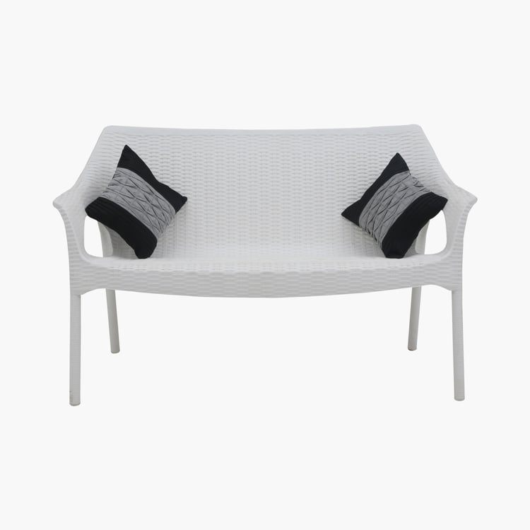 Abigail Polypropylene Outdoor Loveseat - White