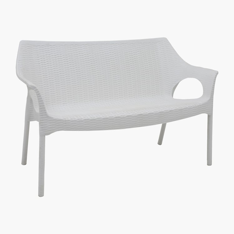 Abigail Polypropylene Outdoor Loveseat - White