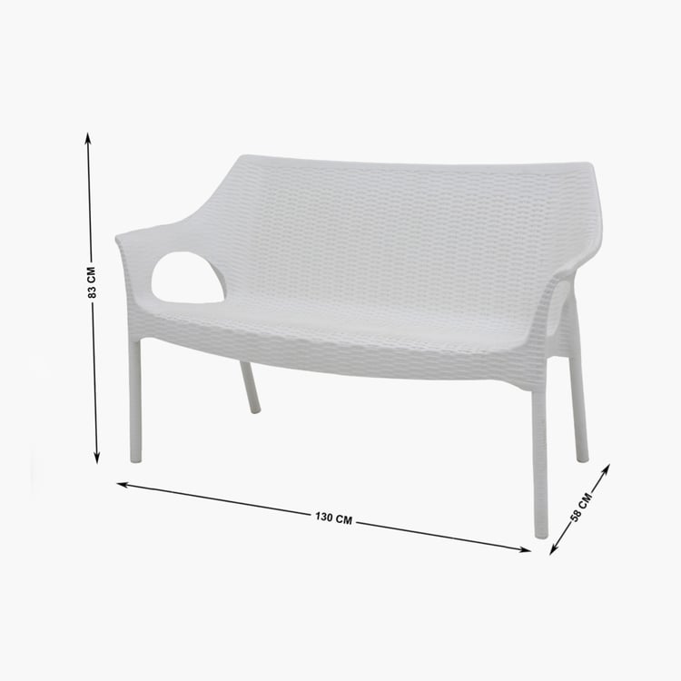 Abigail Polypropylene Outdoor Loveseat - White