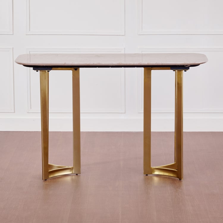Vogue Faux Marble Top Console Table - Gold
