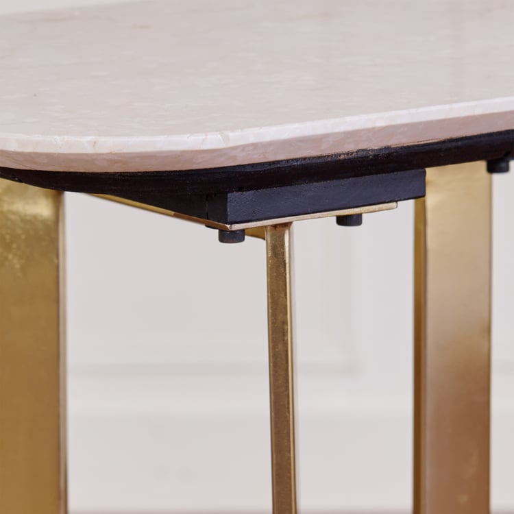 Vogue Faux Marble Top Console Table - Gold