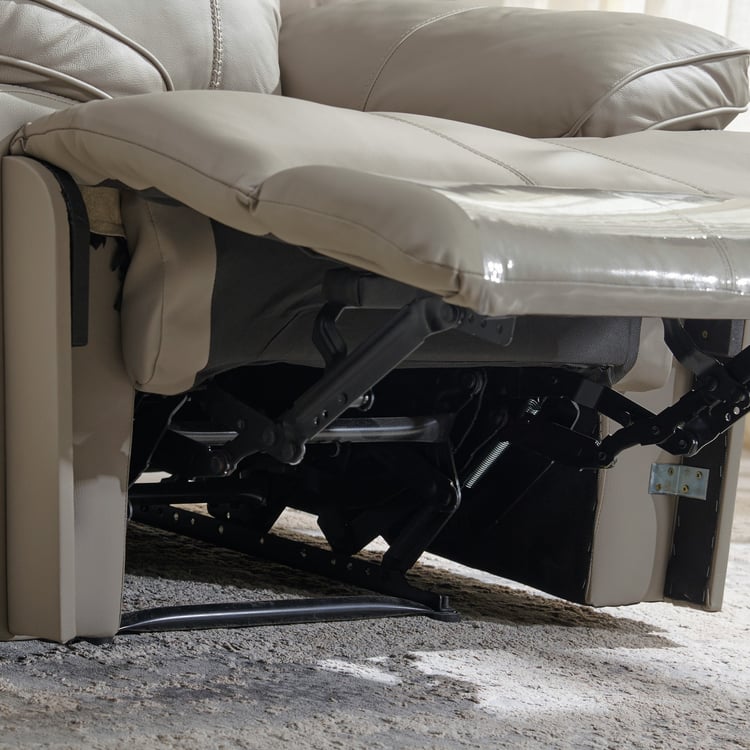 Torino Half Leather 1-Seater Recliner - Grey