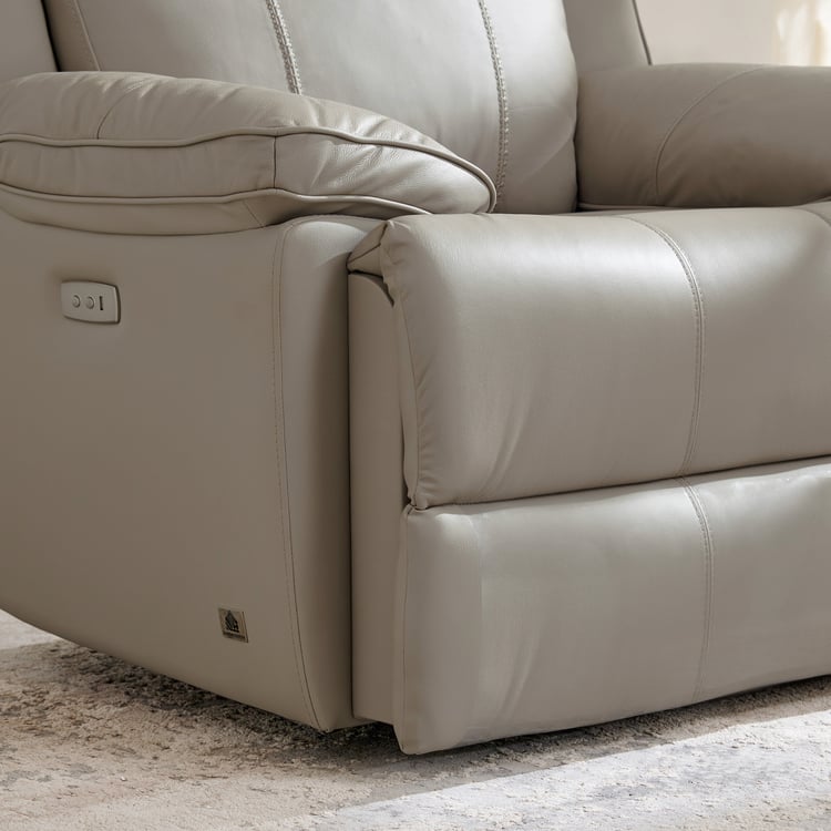 Torino Half Leather 1-Seater Electric Recliner - Grey