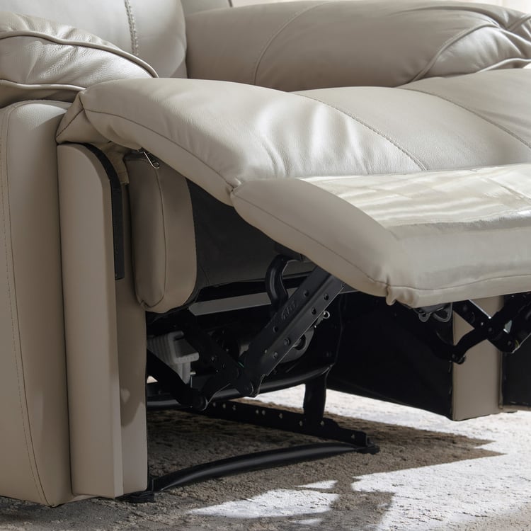 Torino Half Leather 1-Seater Electric Recliner - Grey