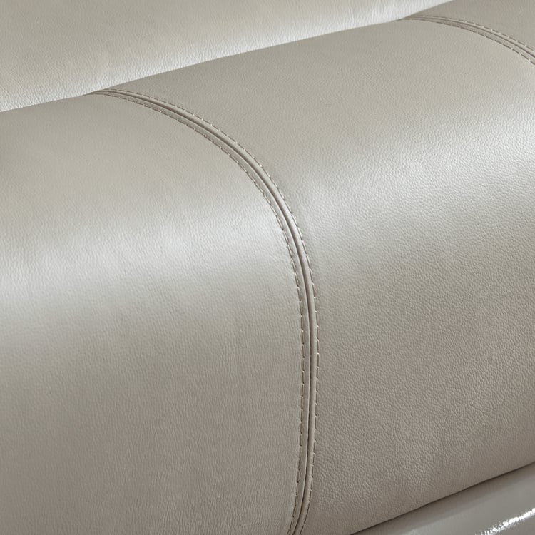 Torino Half Leather 2-Seater Recliner - Grey