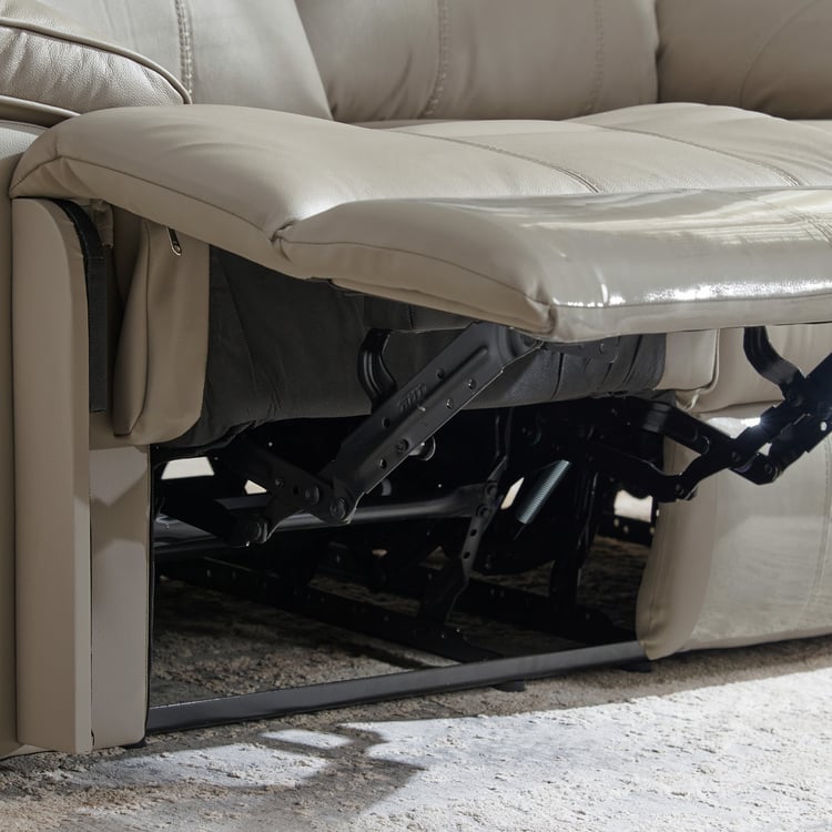 Torino Half Leather 2-Seater Recliner - Grey