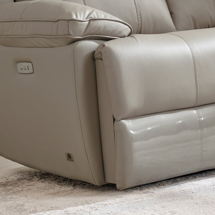 Torino Half Leather 2-Seater Electric Recliner - Grey