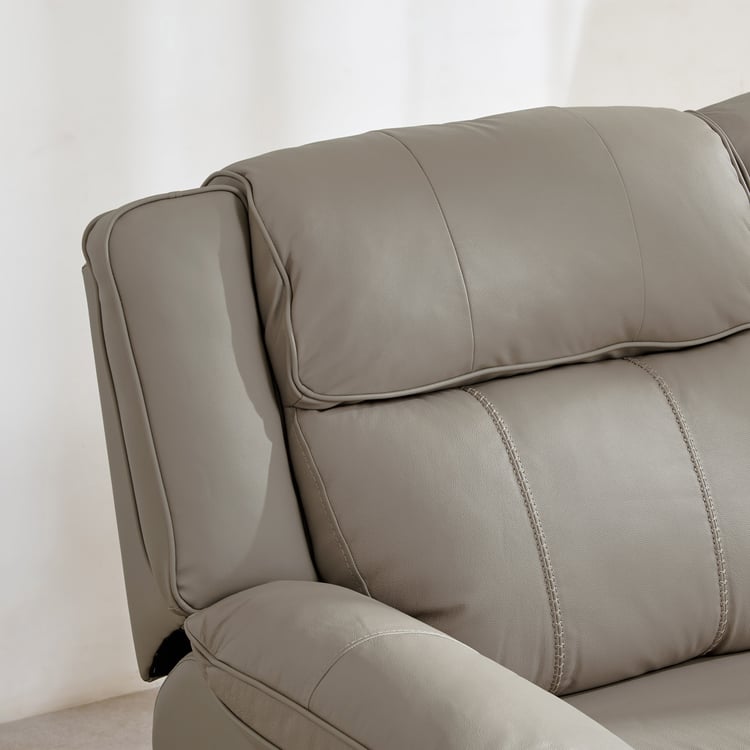 Torino Half Leather 2-Seater Electric Recliner - Grey