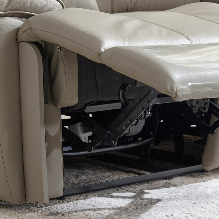 Torino Half Leather 2-Seater Electric Recliner - Grey