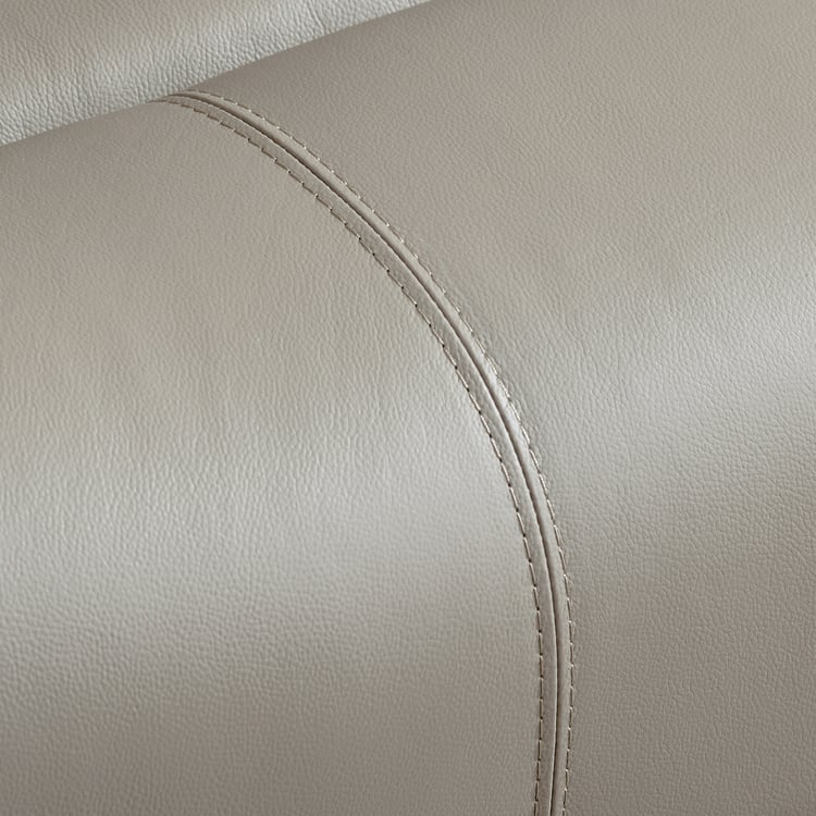 Torino Half Leather 3-Seater Recliner - Grey