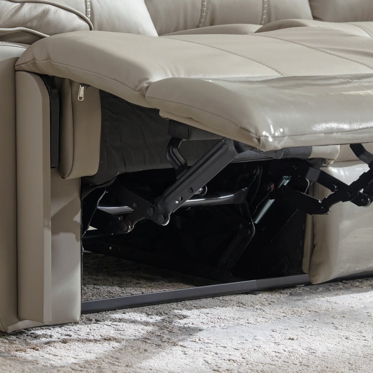 Torino Half Leather 3-Seater Recliner - Grey