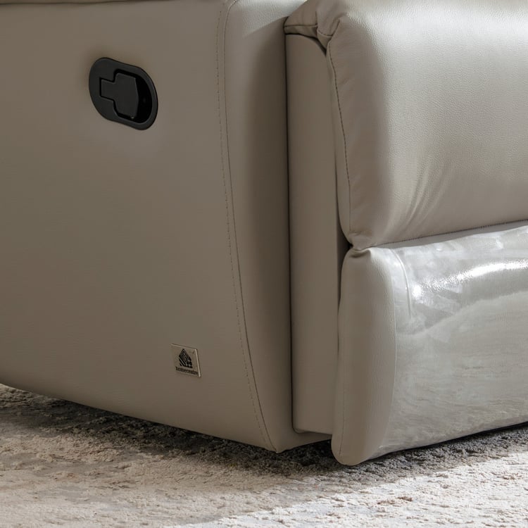 Torino Half Leather 3-Seater Recliner - Grey