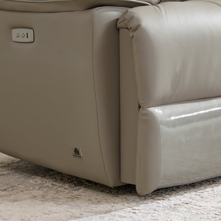 Torino Half Leather 3-Seater Electric Recliner - Grey
