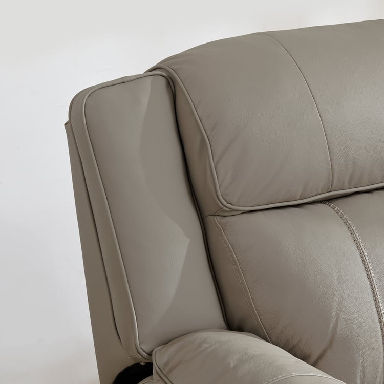 Torino Half Leather 3-Seater Electric Recliner - Grey