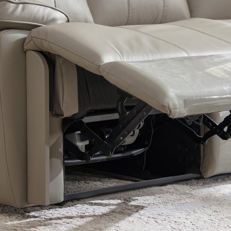 Torino Half Leather 3-Seater Electric Recliner - Grey