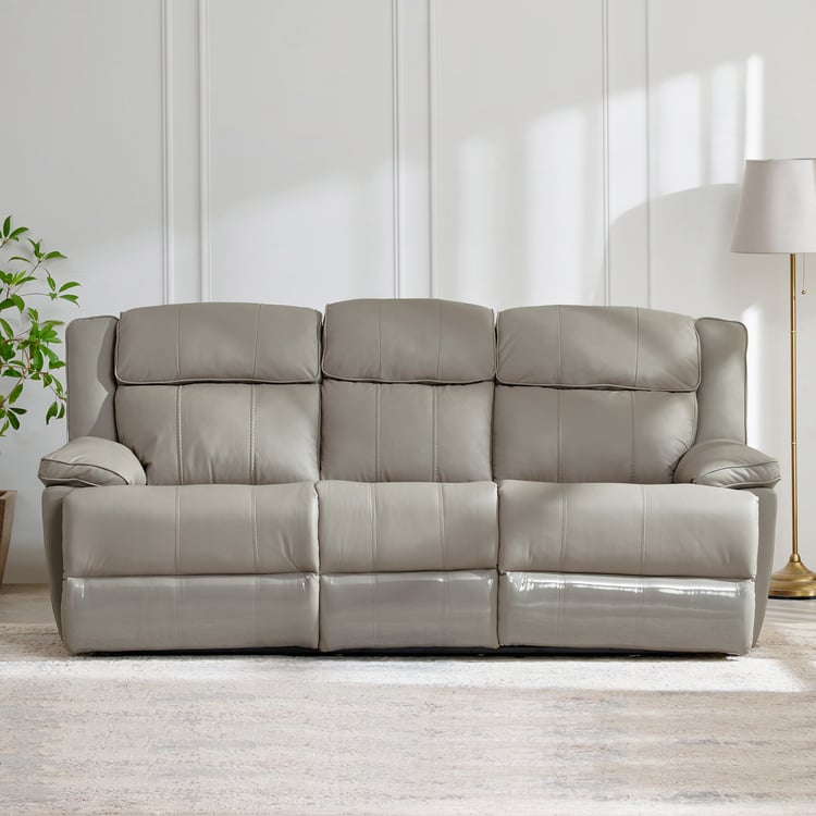 Torino Half Leather 3+2+1 Seater Recliner Set - Grey