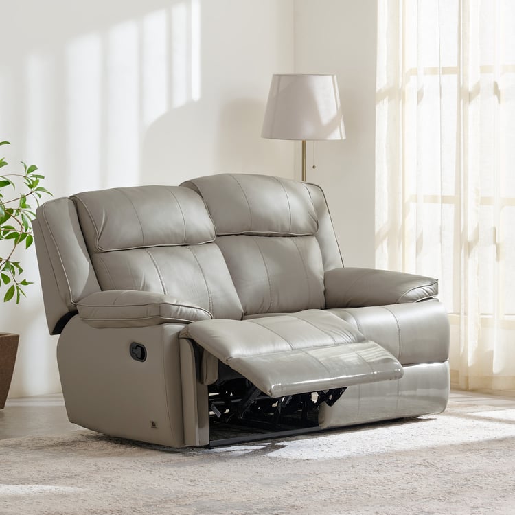 Torino Half Leather 3+2+1 Seater Recliner Set - Grey