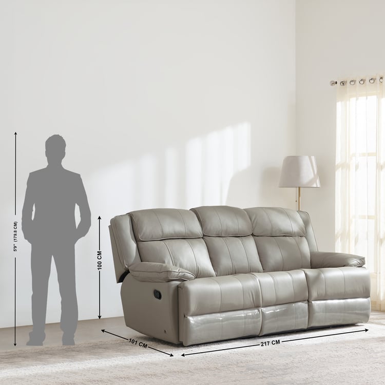 Torino Half Leather 3+2 Seater Recliner Set - Grey