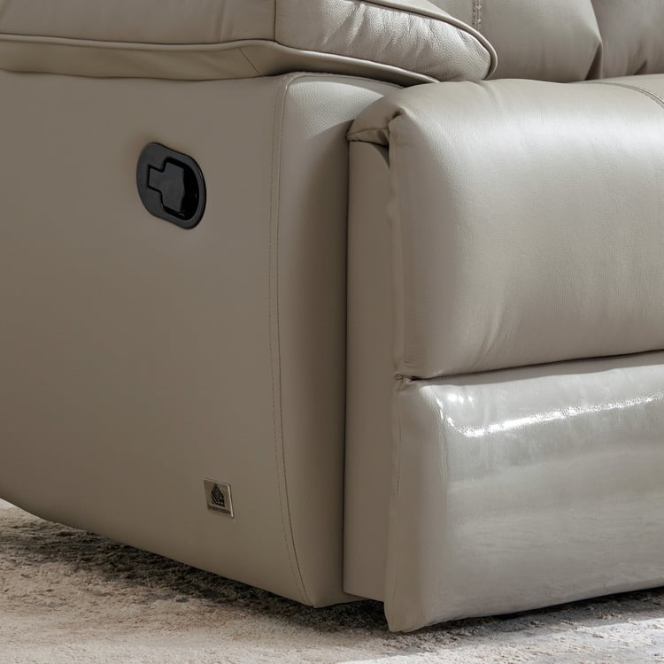 Torino Half Leather 3+2 Seater Recliner Set - Grey