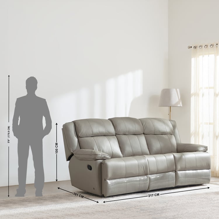 Torino Half Leather 3+1+1 Seater Recliner Set - Grey