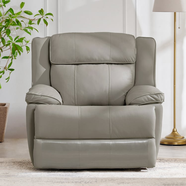 Torino Half Leather 3+1+1 Seater Electric Recliner Set - Grey