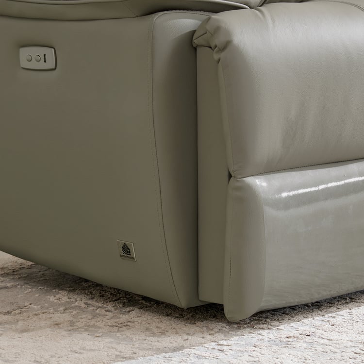 Torino Half Leather 3+1+1 Seater Electric Recliner Set - Grey