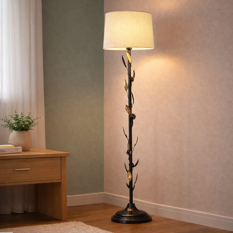 HOMESAKE Metal Floral Floor Lamp