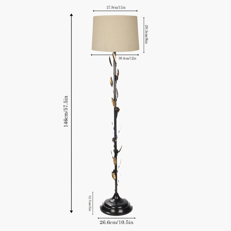 HOMESAKE Metal Floral Floor Lamp