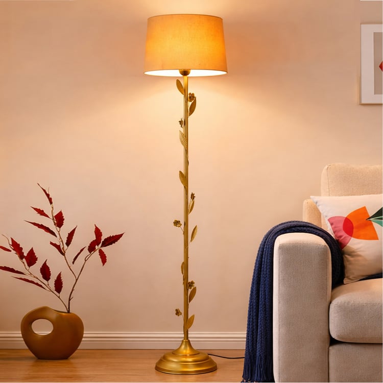 HOMESAKE Metal Floral Floor Lamp