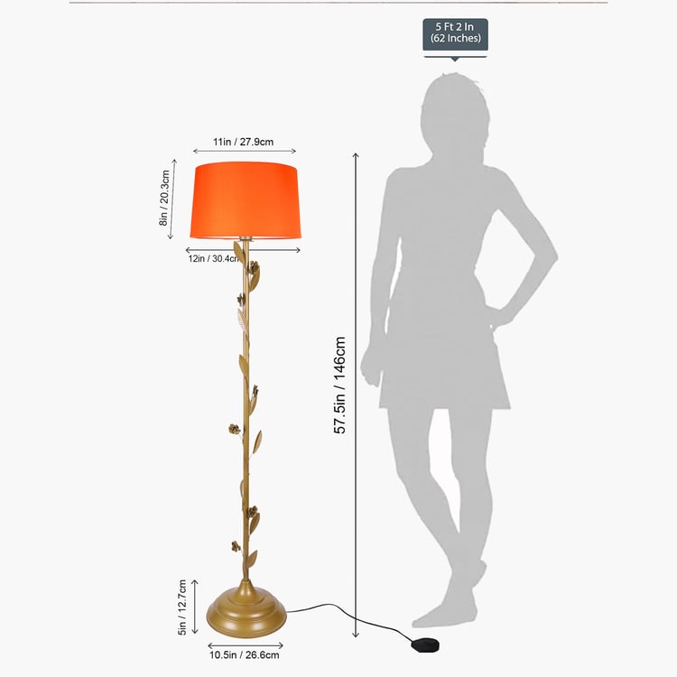 HOMESAKE Metal Floral Floor Lamp