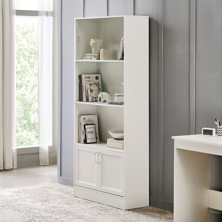 Helios Alton Torres 2-Door Book Cabinet - White