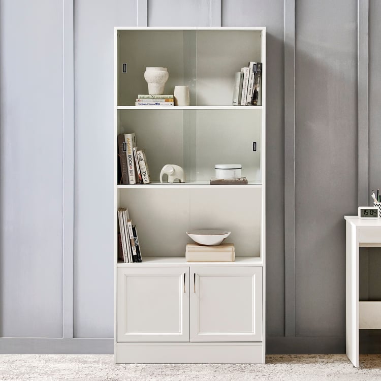 Helios Alton Torres 2-Door Book Cabinet - White