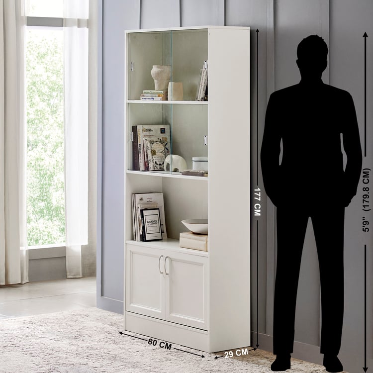 Helios Alton Torres 2-Door Book Cabinet - White
