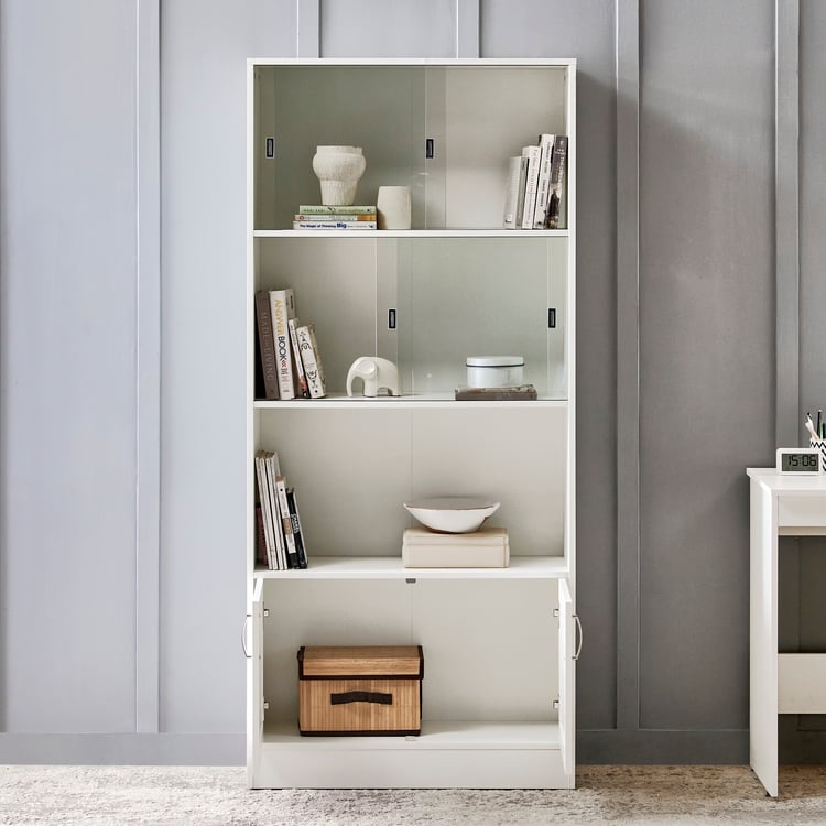 Helios Alton Torres 2-Door Book Cabinet - White