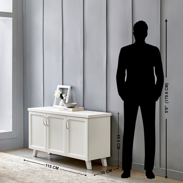 Helios Alton 15 Pairs Shoe Cabinet - White