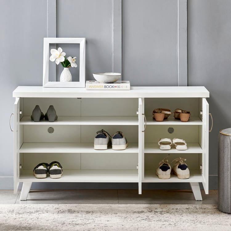 Helios Alton 15 Pairs Shoe Cabinet - White